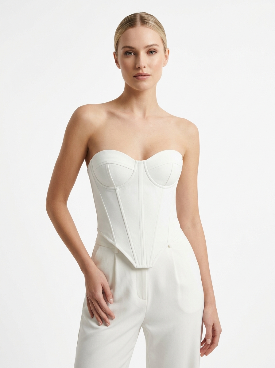 Wine Blossom Floral Satin Corset (alternate view)