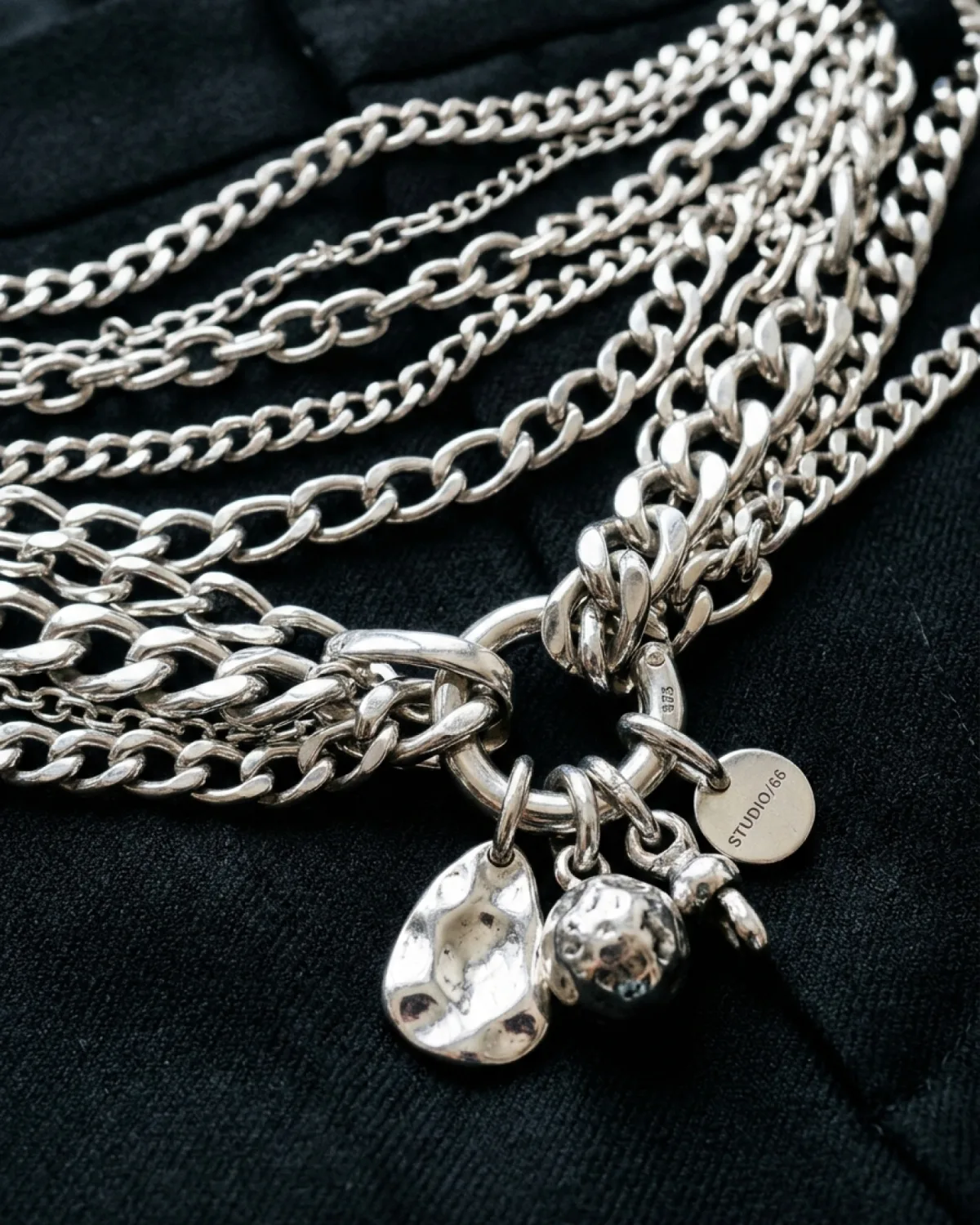 Sculptural Metal Chain Hip Belt (alternate view)